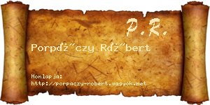 Porpáczy Róbert névjegykártya