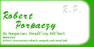 robert porpaczy business card